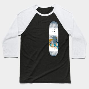 Distressed Skateboard Baseball T-Shirt